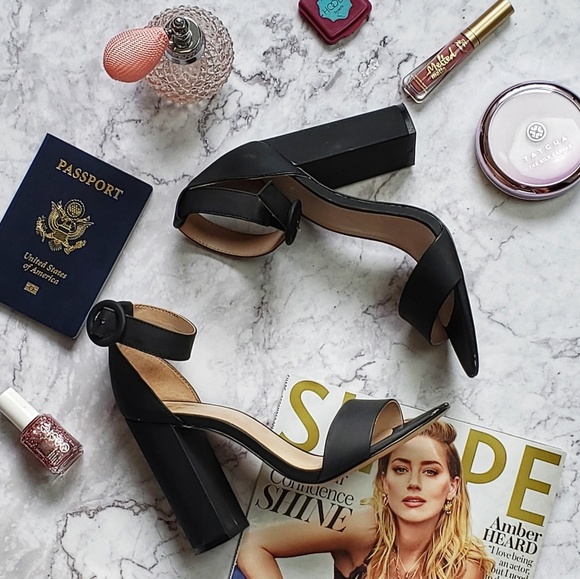 Mix No. 6 Shoes - Mix No. 6 Black Open Toe Block Heels Size 7.5M